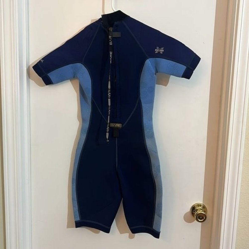 BARE SHORTY Wetsuit Blue and Black Neoprene Women's Size S